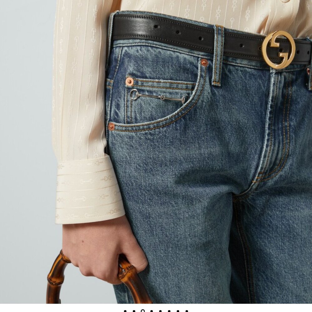 NEW Gucci Blue Straight Slim Leg Jeans Horsebit size 30 10US Denim